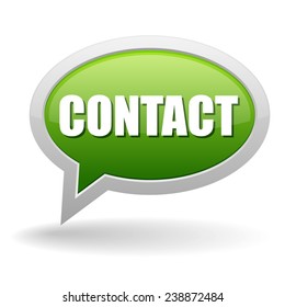 Green contact speech bubble on white background