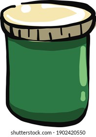Green container, illustration, vector on a white background.