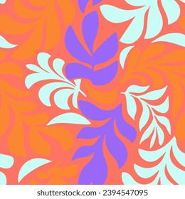 Green Continuous Creative Trendy Branch Surface Print. Vibrant Repetitive Classic Spring Beach Style Wallpaper. Vivid Repeated Elegant Plant Ornament Pattern.