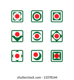 Green contour web icons, set 01