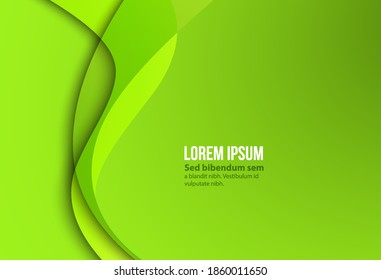 Green contrast corporate waves background. Vector design