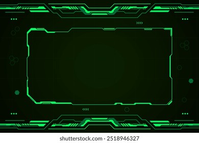  Diseño de Vector de hud de interfaz futurista de tecnología moderna abstracta de panel de control verde