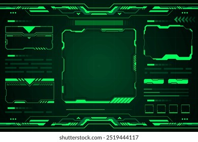 Green  control panel futuristic interface  hud modern technology design for digital media .	