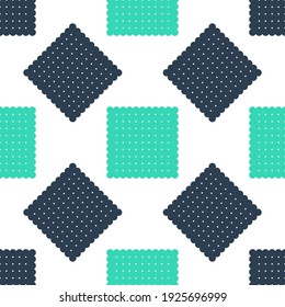 Green Cookie icon isolated seamless pattern on white background. Pastry sing. Biscuit symbol.  Vector