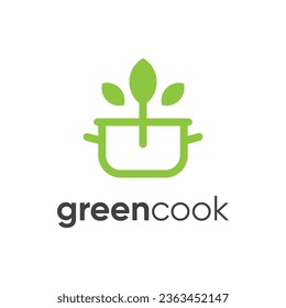 green cooking logo design , kitchen vector