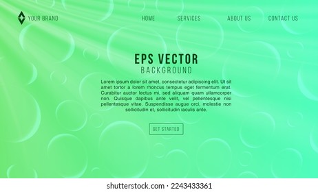 Green coral web page ocean banner design template vector