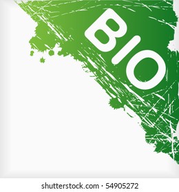 Green corner inky sign with text bio