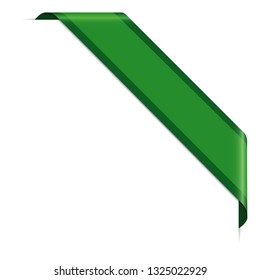 green corner ribbon banner - vector design element