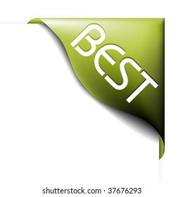 Green corner ribbon for bestseller items  in your eshop