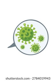 green coronavirus particle isolated on white background scientific illustration design