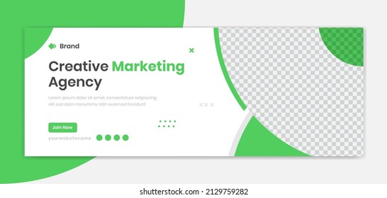 Green Corporate banner design template, modern company profile layout vector