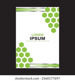 Green Corporate Book Cover Design Template in A4. Can be adapt to Brochure, Annual Report, Magazine,Poster, Business Presentation, Portfolio, Flyer, Banner, Website.