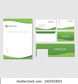 Green corporate bundle template designs vector