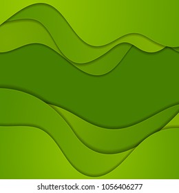 Green corporate elegant waves abstract background. Vector design