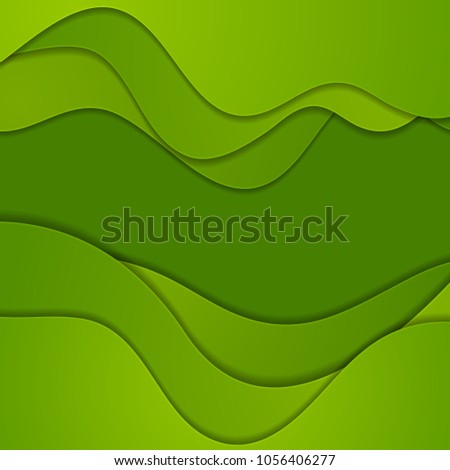 Green corporate elegant waves abstract background. Vector design
