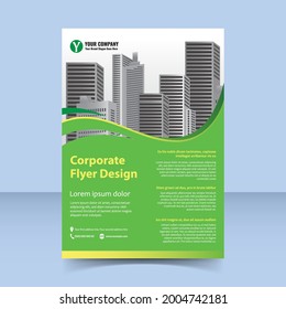 green corporate flyer design template