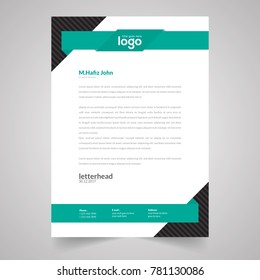 green corporate identity set or kit for your business. Letter templates. Vector format, editable, place for text
