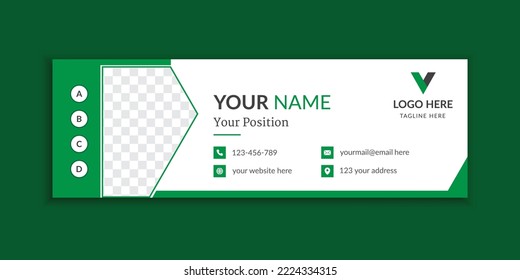 Green corporate office email signature template