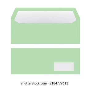 Green corporate opened envelope. vector
