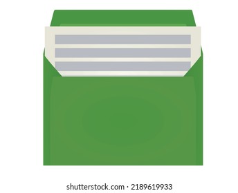 Green corporate opened envelope. vector