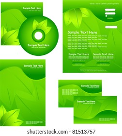 green corporate stationary set, for your business, company.