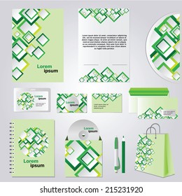 Green corporate style - Corporate Identity set - vector