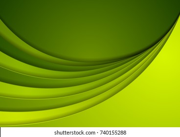 Green corporate wavy abstract background. Vector design