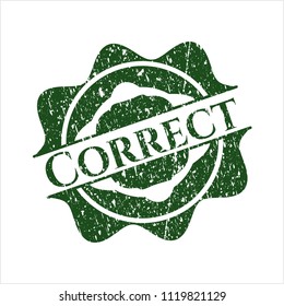 Green Correct distressed rubber stamp