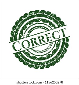 Green Correct grunge seal