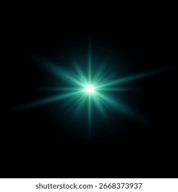 luz cósmica verde sobre o fundo preto 