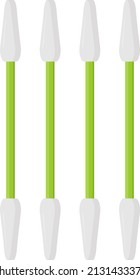 Green cotton buds, illustration, vector on a white background.
