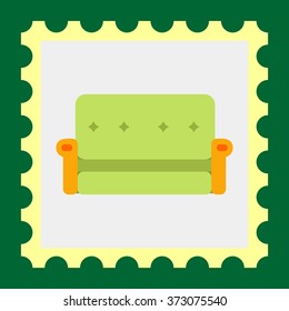 Green couch icon