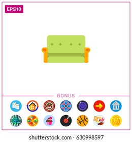 Green couch icon
