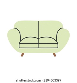icono del sofá verde sobre fondo blanco