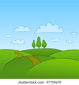 Green Countryside and Trees