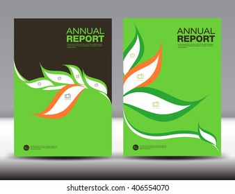 Green cover design Annual report template, business brochure flyer, infographics elements,Layout template design,vector, catalog, leaflet, poster, magazine ads, cosmetics, spa, eco