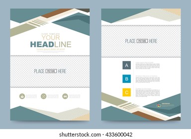 Green Cover design template. Vector illustration. Use for annual report brochure flyer, Leaflet presentation background, Front and back layout in A4 size