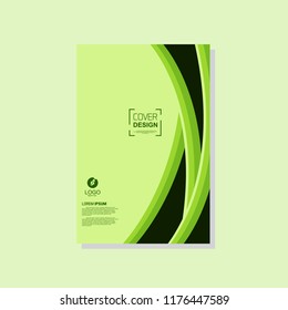 Green cover template. vector brochure, flyer template. magazine cover, modern design