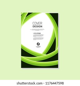 Green cover template. vector brochure, flyer template. magazine cover, modern design