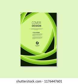 Green cover template. vector brochure, flyer template. magazine cover, modern design