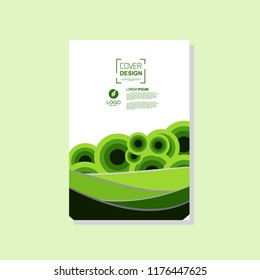 Green cover template. vector brochure, flyer template. magazine cover, modern design