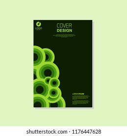 Green cover template. vector brochure, flyer template. magazine cover, modern design