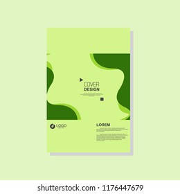 Green cover template. vector brochure, flyer template. magazine cover, modern design