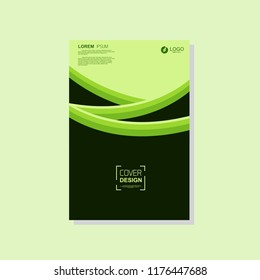 Green cover template. vector brochure, flyer template. magazine cover, modern design