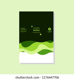Green cover template. vector brochure, flyer template. magazine cover, modern design