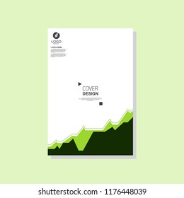 Green cover template. vector brochure, flyer template. magazine cover, modern design