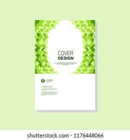 Green cover template. vector brochure, flyer template. magazine cover, modern design