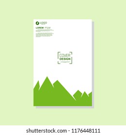 Green cover template. vector brochure, flyer template. magazine cover, modern design
