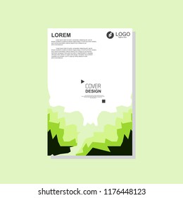 Green cover template. vector brochure, flyer template. magazine cover, modern design