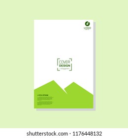 Green cover template. vector brochure, flyer template. magazine cover, modern design